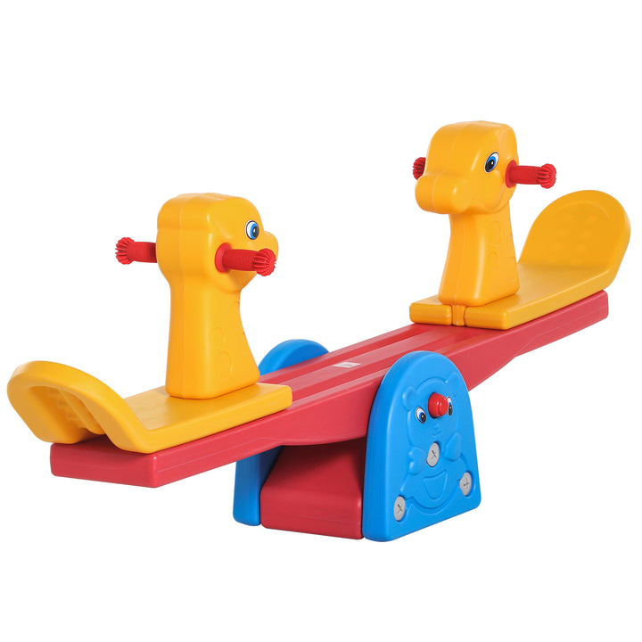MCL Kids Seesaw Safe Teeter Totter 2 Seats with Easy-Grip Handles, Safe, Indoor Outdoor Living Room Playroom Backyard Equipment, for 1-4 years old Multicolor