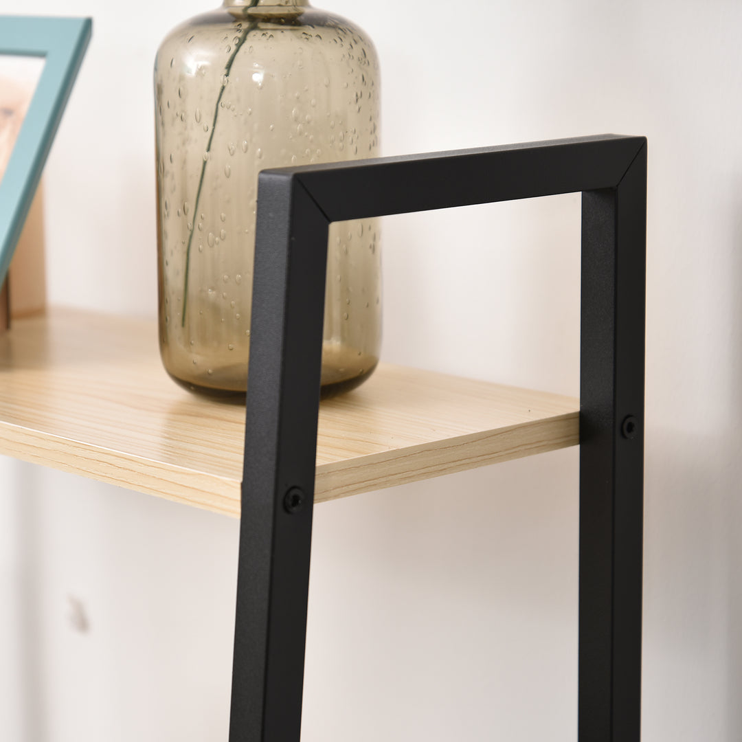 Ladder Shelf, Bookshelf, 4-Tier Industrial Storage Rack for Living Room, Bedroom, Kitchen, Oak and Black