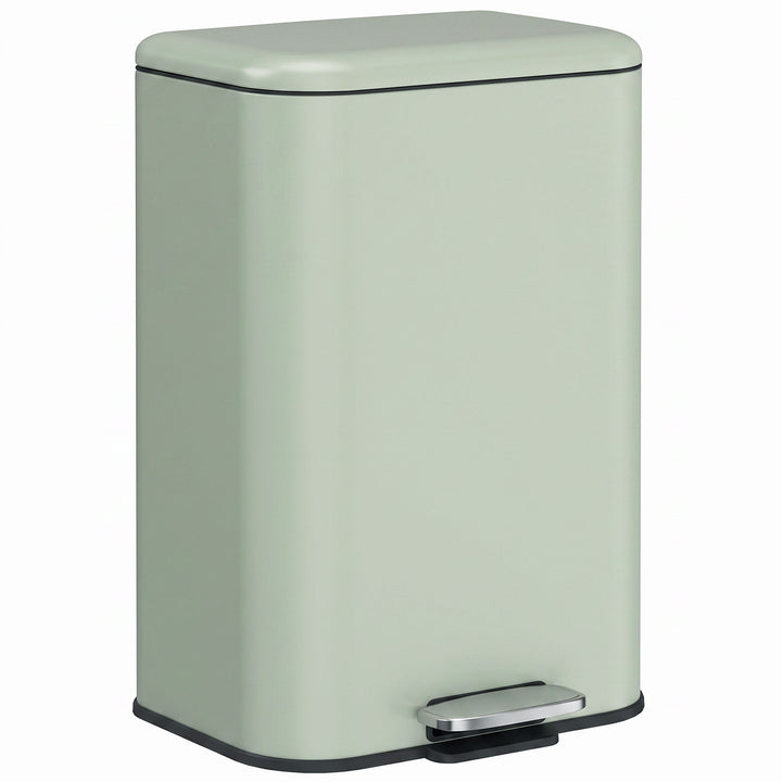 20 L Kitchen Pedal Bin, Metal Rubbish Bin with Removable Inner - Light Green
