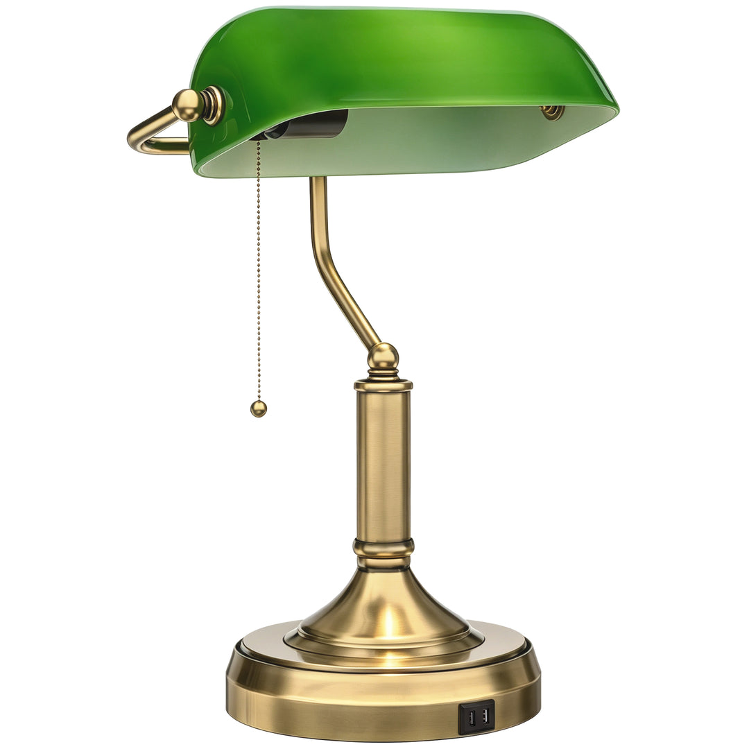 Desk Lamp with USB Ports, Banker&