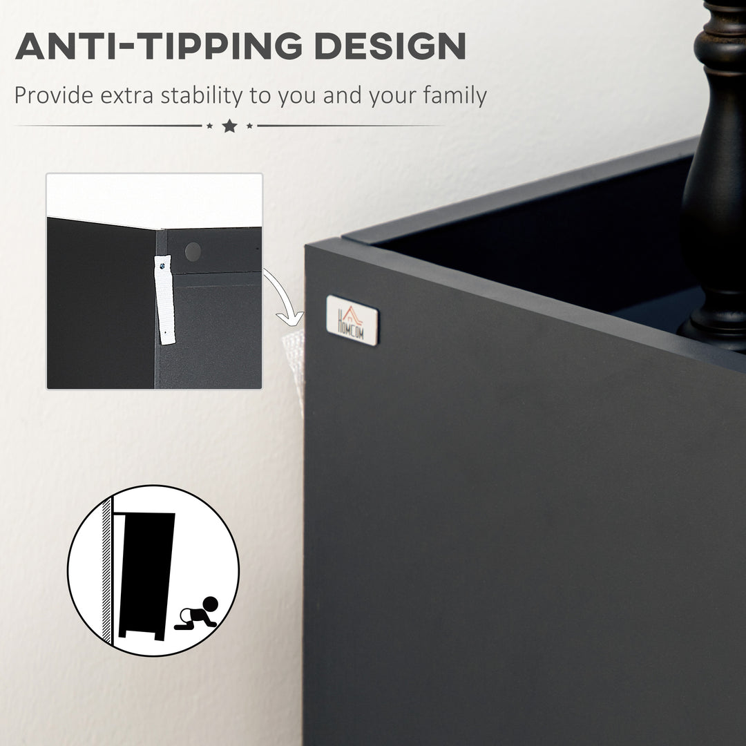 MCL High Gloss Shoe Cabinet with White Doors and Open Shelves, Hallway Shoe Cupboard Storage Organizer for 19 Pairs of Shoes, Grey