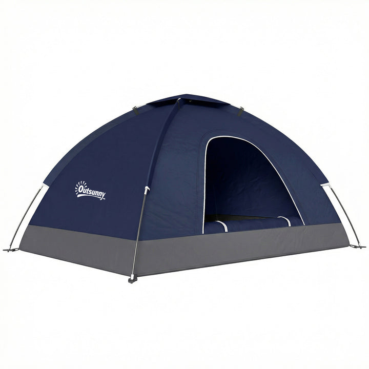 2 Person Camping Tent, Dome Tent with Zipped Doors, Storage Pocket, Po