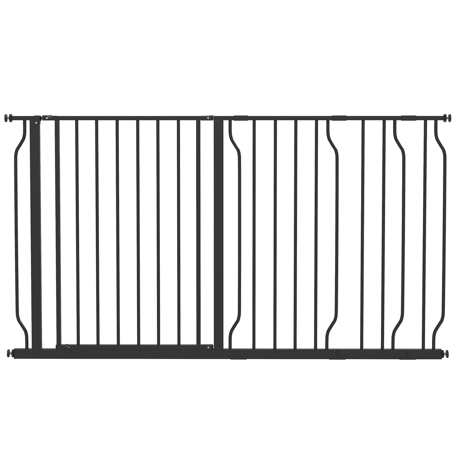 Extra Wide Dog Safety Gate, with Door Pressure, for Doorways, Hallways, Staircases - Black