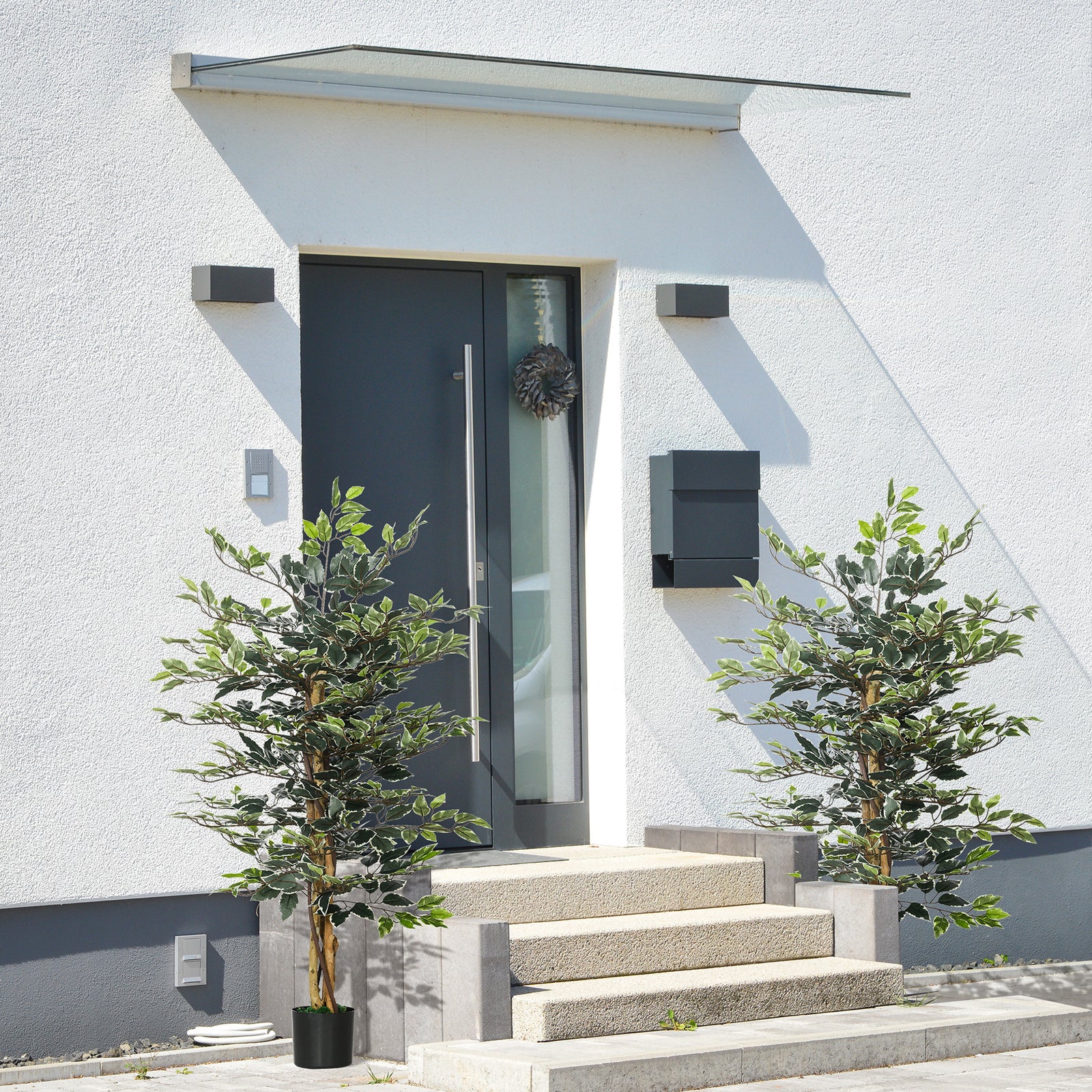 Set of Two Artificial Ficus Trees