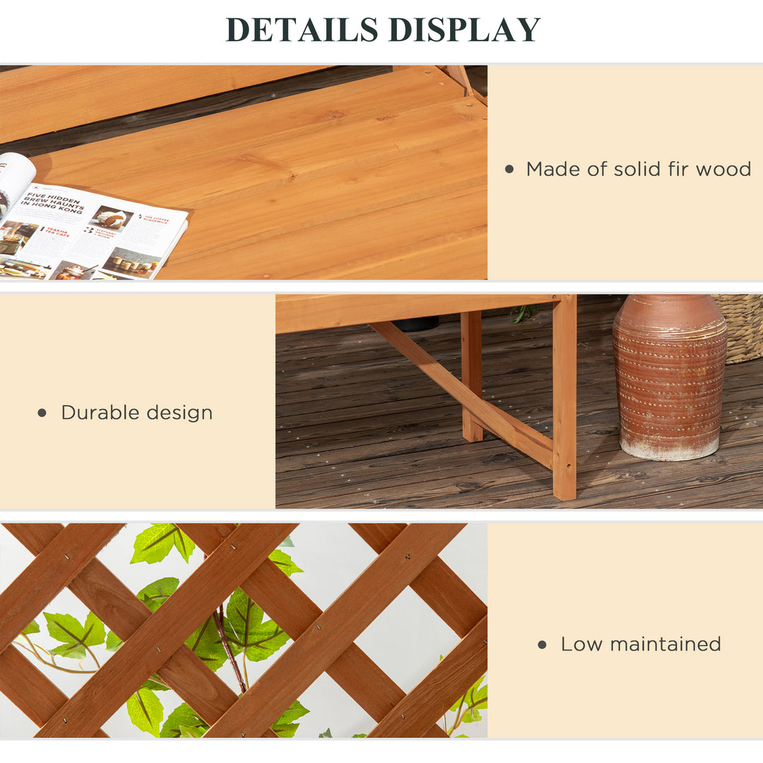 Garden Bench, Wooden Garden Arbour with Seat for Vines/Climbing Plants, Brown