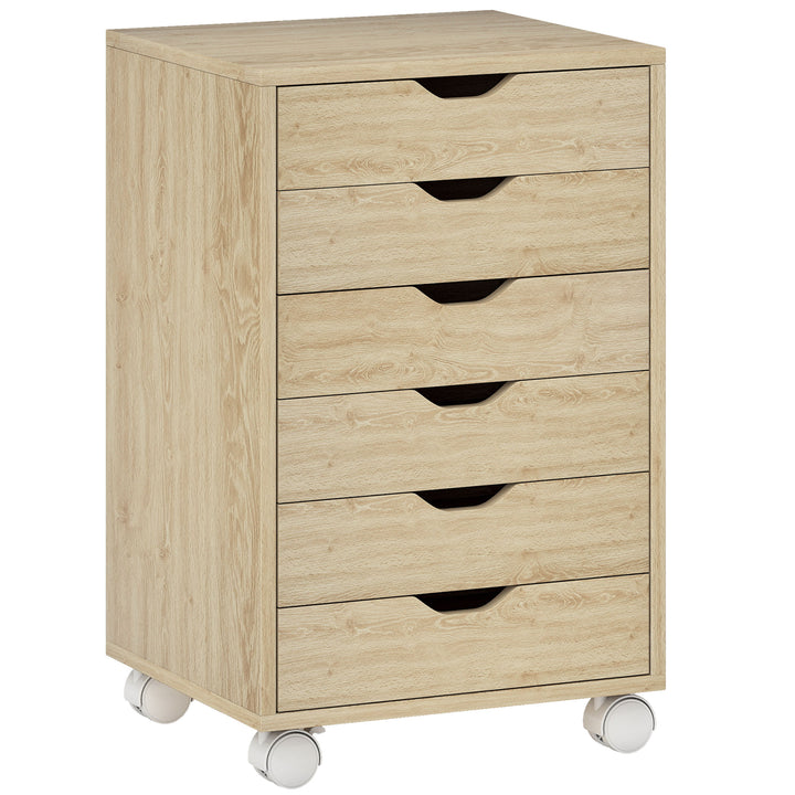 6 Drawer Vertical File Cabinet, Mobile Filing Cabinet with Quiet Drawe