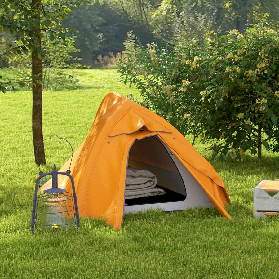 Double Layer Camping Tent, 1-2 Man Backpacking Tent with Carry Bag, 2000mm Waterproof and Lightweight, Orange