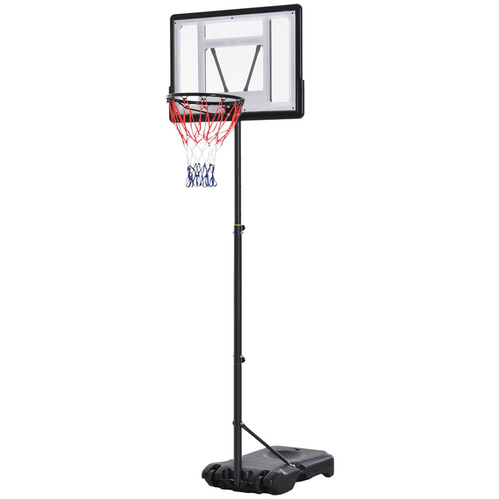 HOMCOM Height Adjustable Basketball Hoop and Stand, Free Standing Basketball Hoop System with Fillable Base and Wheels, for Teens Junior  | Aosom UK