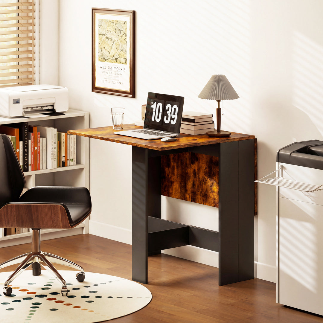 Folding Dining Table, Space-Saving Drop Leaf Kitchen Table for 4-6 Peo