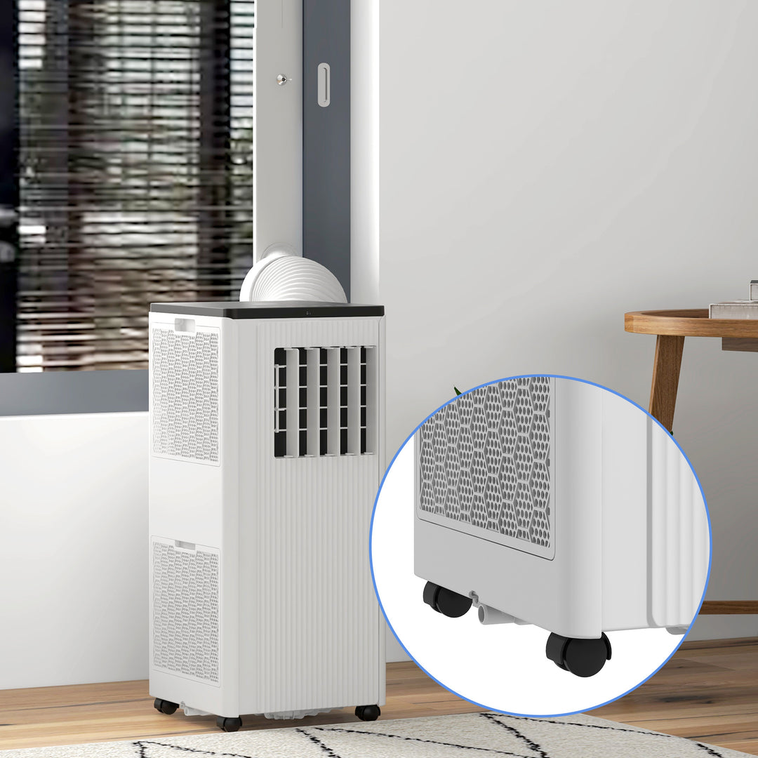 HOMCOM Smart WiFi Air Conditioner: 7000 BTU Cooling for 15m² Rooms, Dehumidifier & Fan Functions, 24-Hour Timer, White | Aosom UK