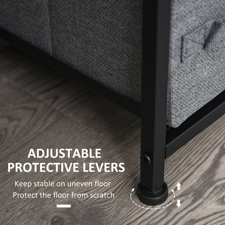 MCL Chest of Drawers with 7 Drawers, Fabric Drawers with Large Storage Space, Drawers Dresser with Metal Frame, Adjustable Feet for Bedroom Living Room, Dark Grey