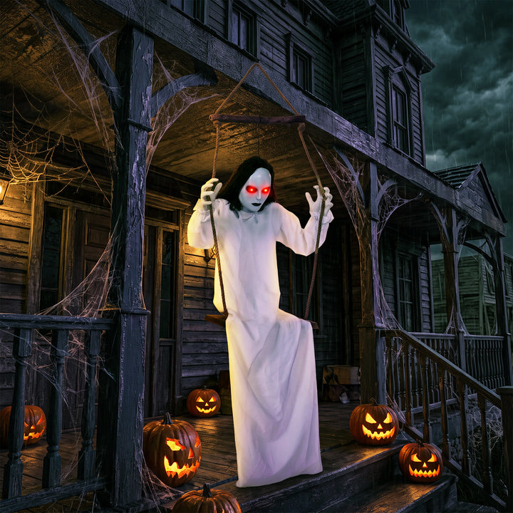 170cm Animated Hanging Swing Ghost Halloween Decoration, Sound Touch A