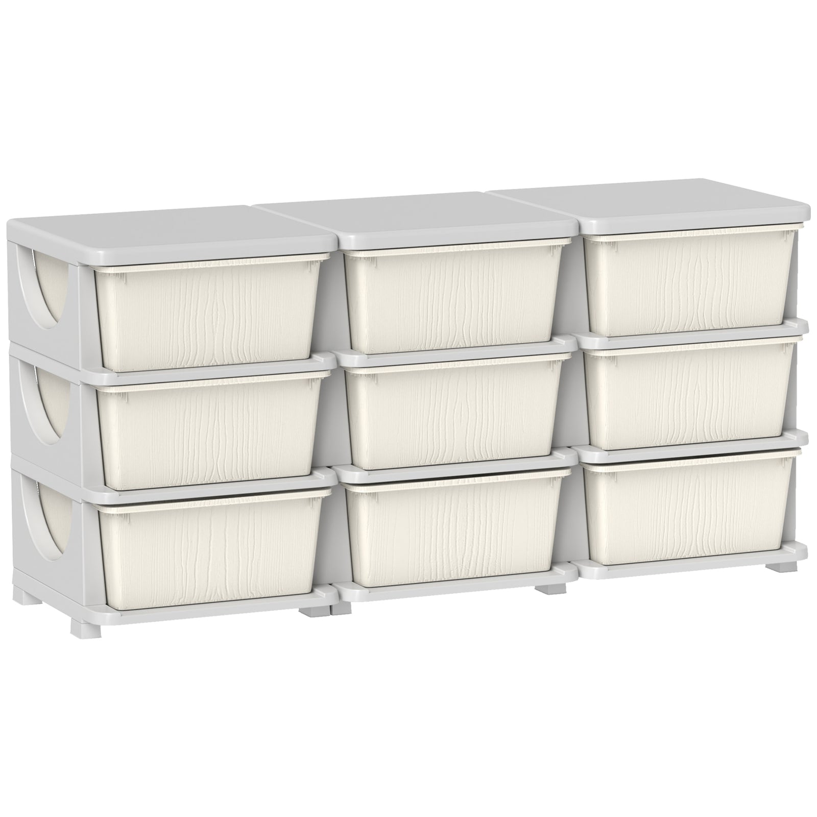 Kids Storage Unit, with Nine Drawers - Cream