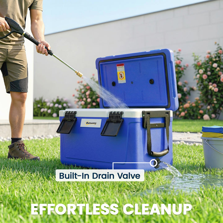 42.6L Insulated Cool Box, Lightweight Portable Ice Cooler with Handle,