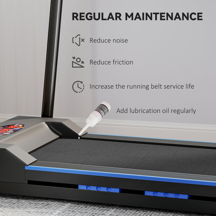 Folding Motorised Home Treadmill Walking Machine with LCD Monitor, Blue