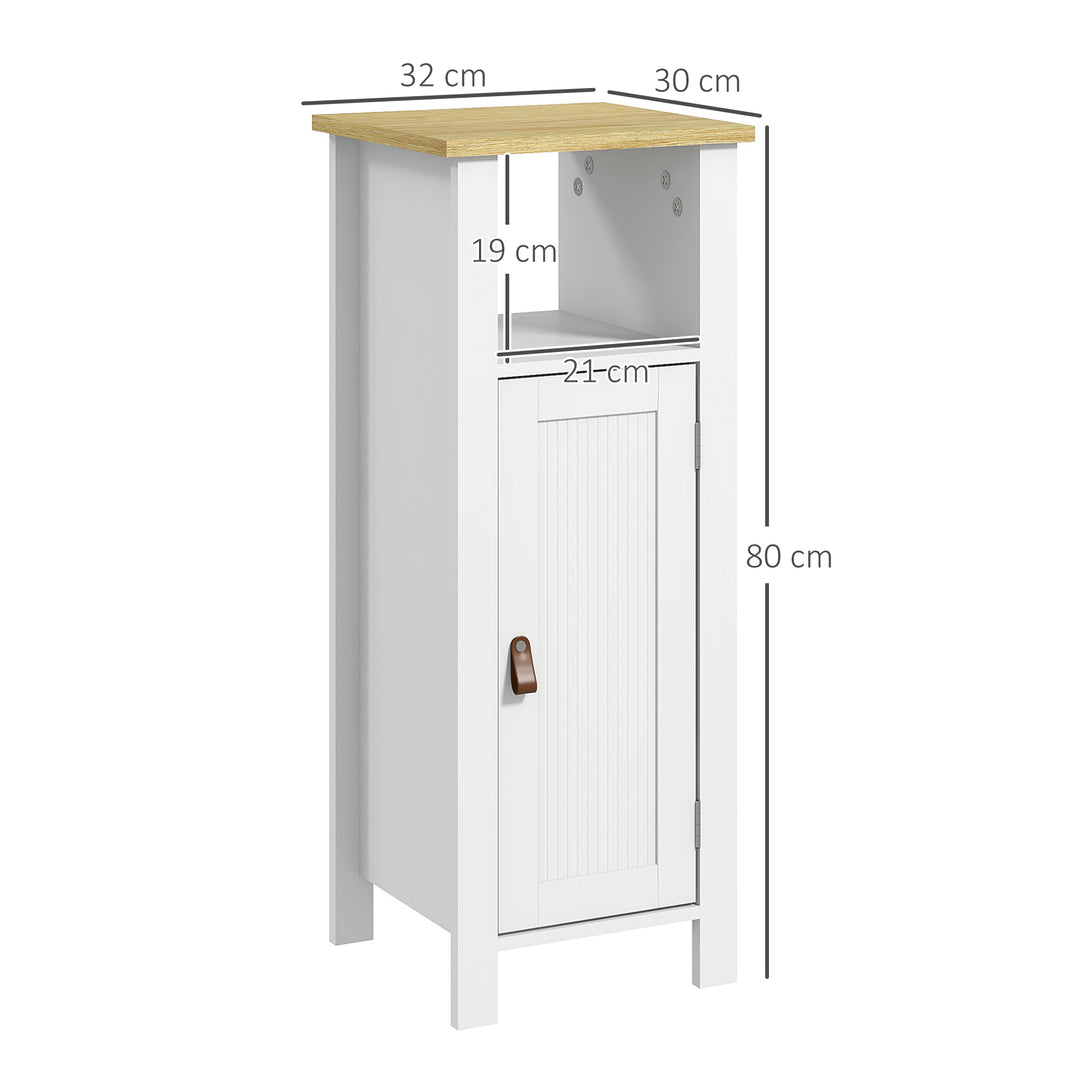 Slim Bathroom Storage Cabinet - White