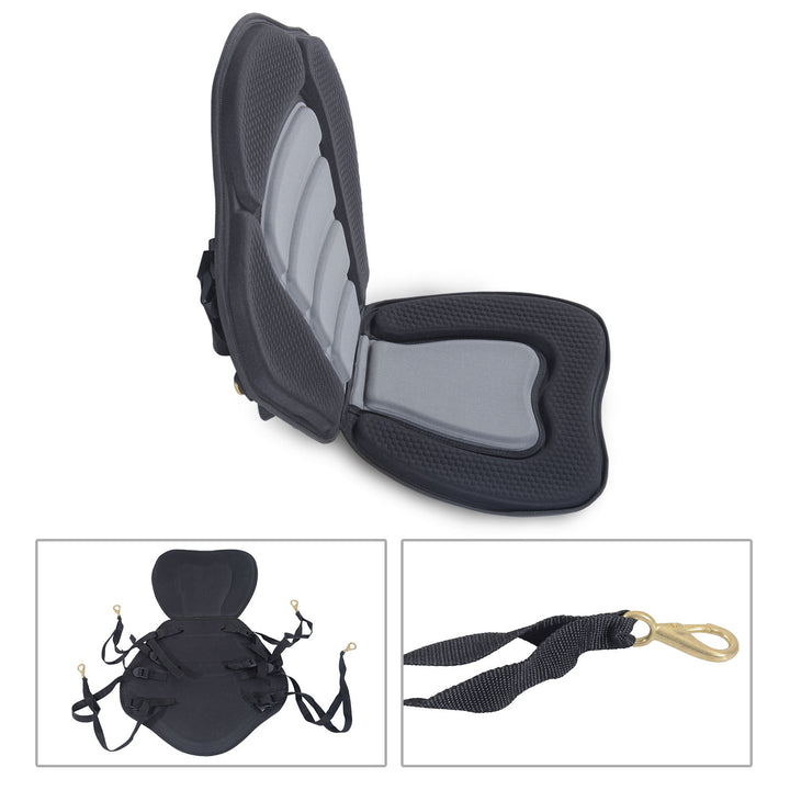 Deluxe Kayak Seat Sit On Top Padded Backrest Canoe Rafting Sports High Back Detachable