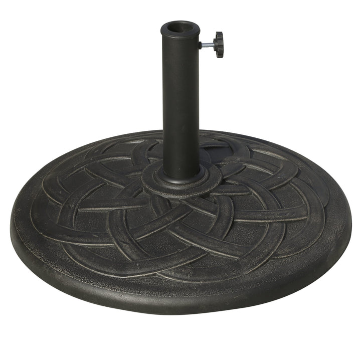 Outsunny Parasol Base: Resin Umbrella Stand for 28mm & 38mm Poles, Weather-Resistant, Bronze Hue | Aosom UK