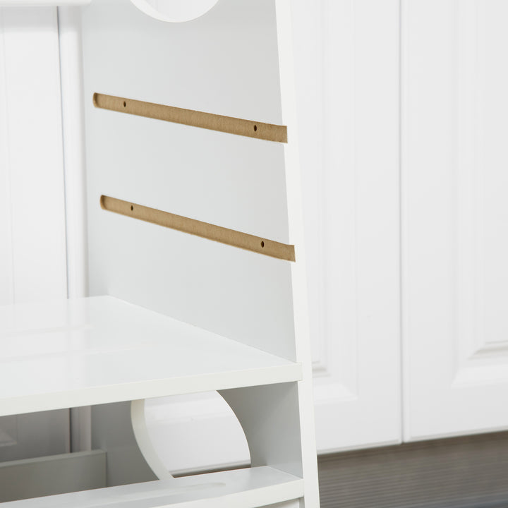 MCL Toddler Step Stool Kids Adjustable Standing Tower with Safety Rail for Kitchen Counter White