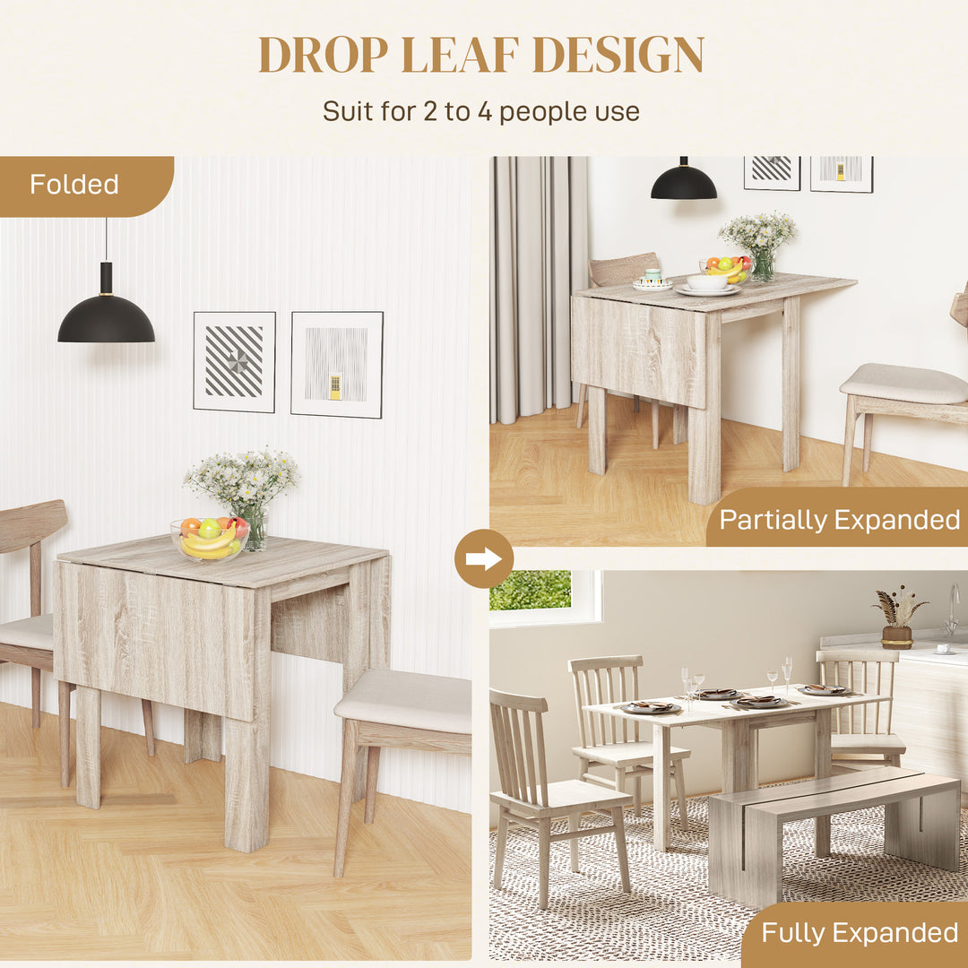 Four-Seater Drop Leaf Dining Table - Wood Effect