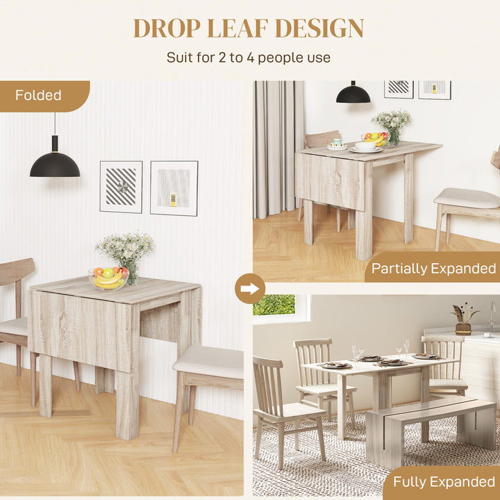 Four-Seater Drop Leaf Dining Table - Wood Effect