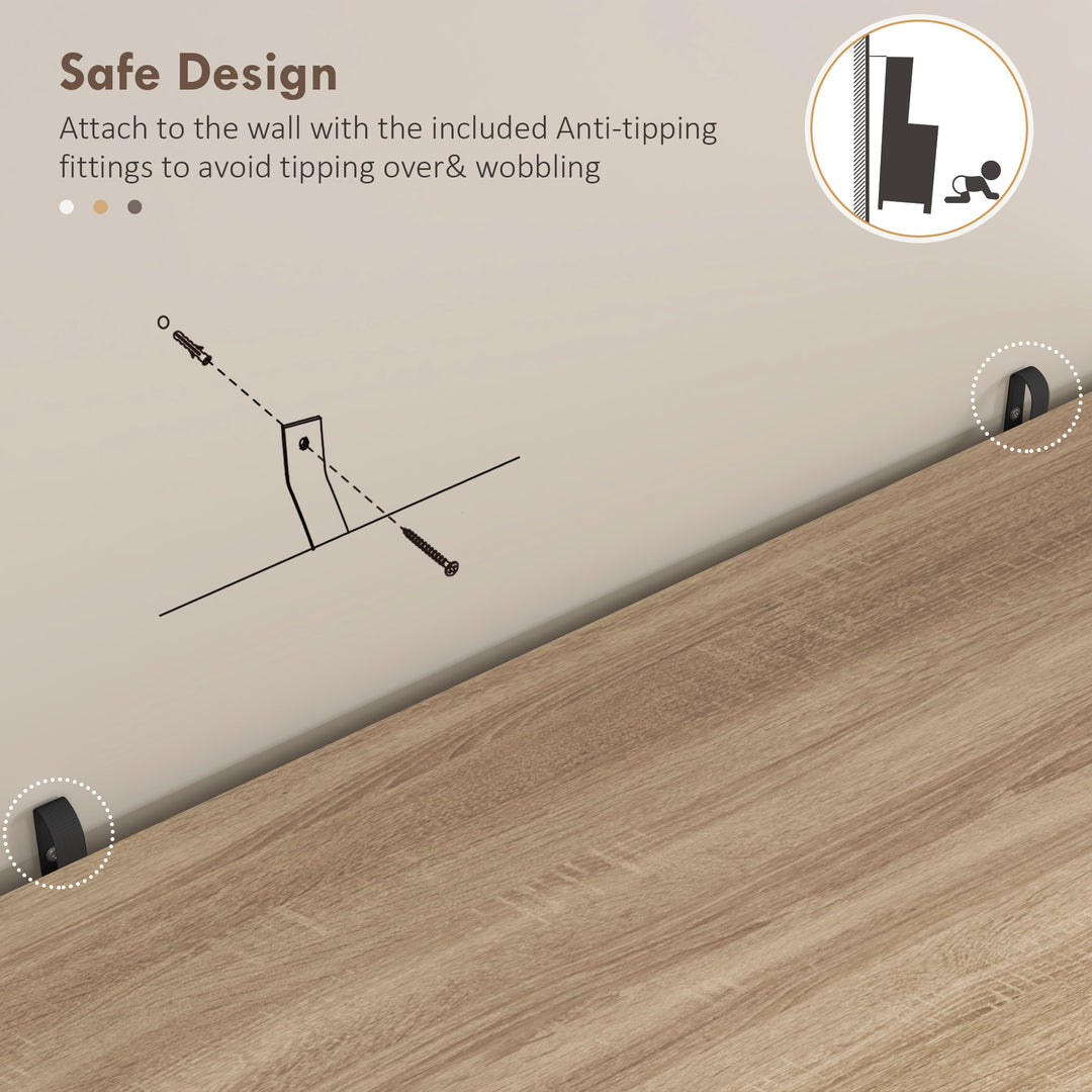 MCL 172cm Kitchen Cupboard, Freestanding Storage Cabinet with Doors and Shelves, Modern 2-Door Kitchen Pantry Cupboard for Dining Room, White