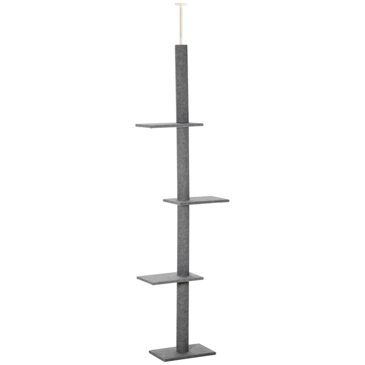 MCL 260cm Floor To Ceiling Cat Tree for Indoor Cats w/ Three Platforms Activity Centre - Grey