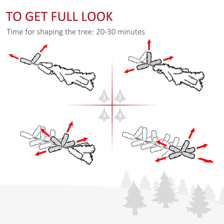 MCL 6FT Prelit Artificial Pencil Christmas Tree with Warm White LED Light, Red Berry, Holiday Home Xmas Decoration, Green