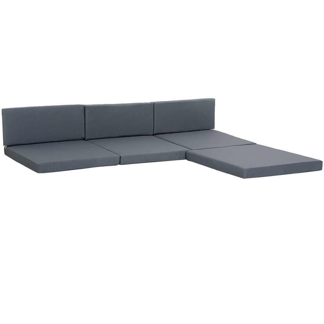 Outdoor Cushion Pad Set for Rattan Furniture, 7 Piece Garden Furniture Cushions ONLY, Grey