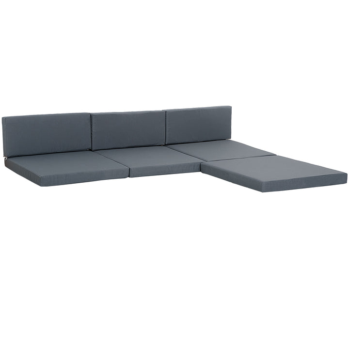 MCL Outdoor Cushion Pad Set for Rattan Furniture, 7 Piece Garden Furniture Cushions ONLY, Grey