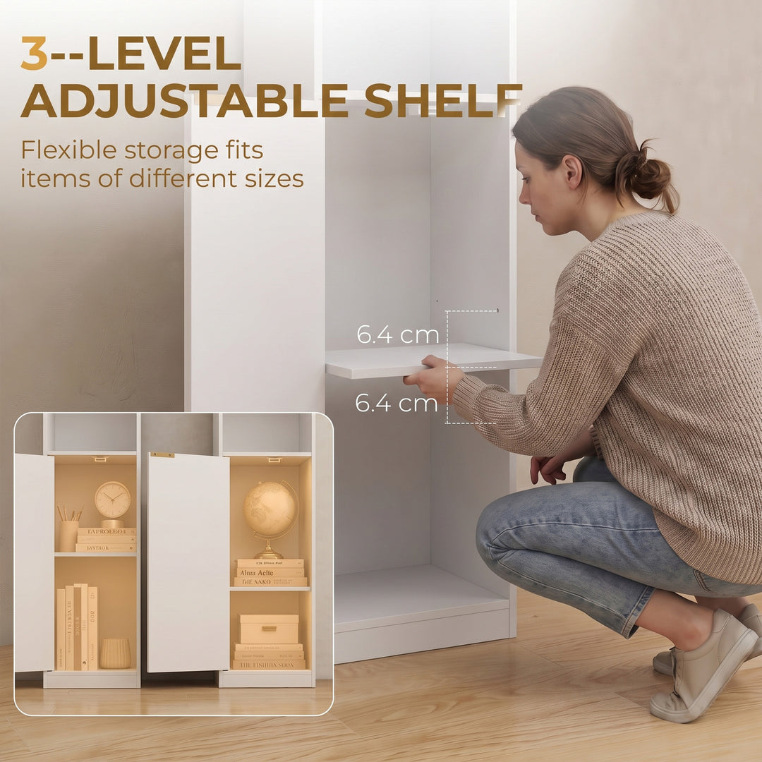 Bookcase Adjustable Shelf Bookshelf Anti-Tip Hardware 6-Tier Storage C