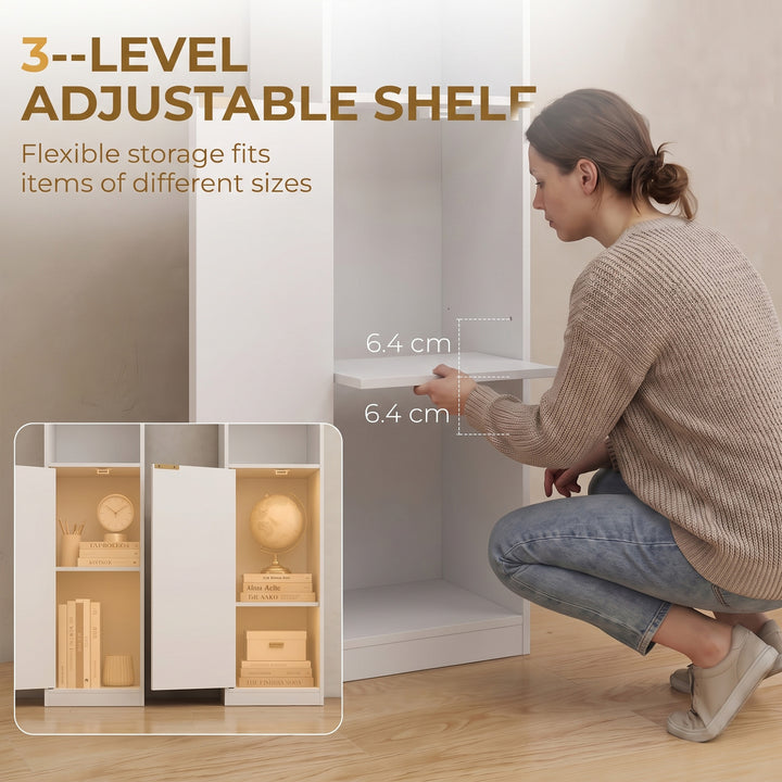 Bookcase Adjustable Shelf Bookshelf Anti-Tip Hardware 6-Tier Storage C