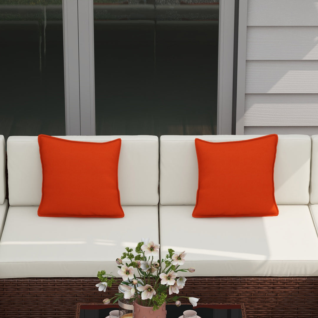 Seven-Piece Rattan Garden Set, with Glass-Top Table - Brown/Beige