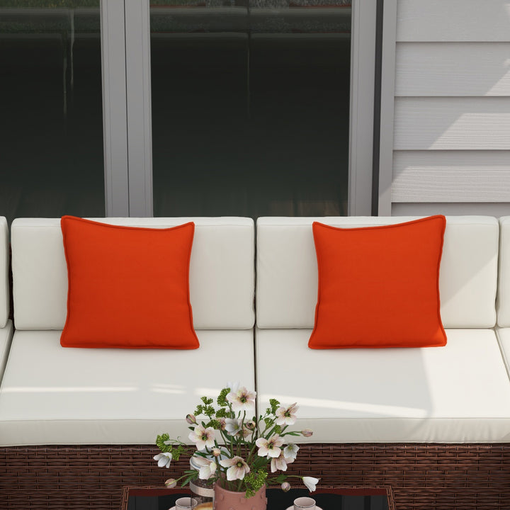 Seven-Piece Rattan Garden Set, with Glass-Top Table - Brown/Beige