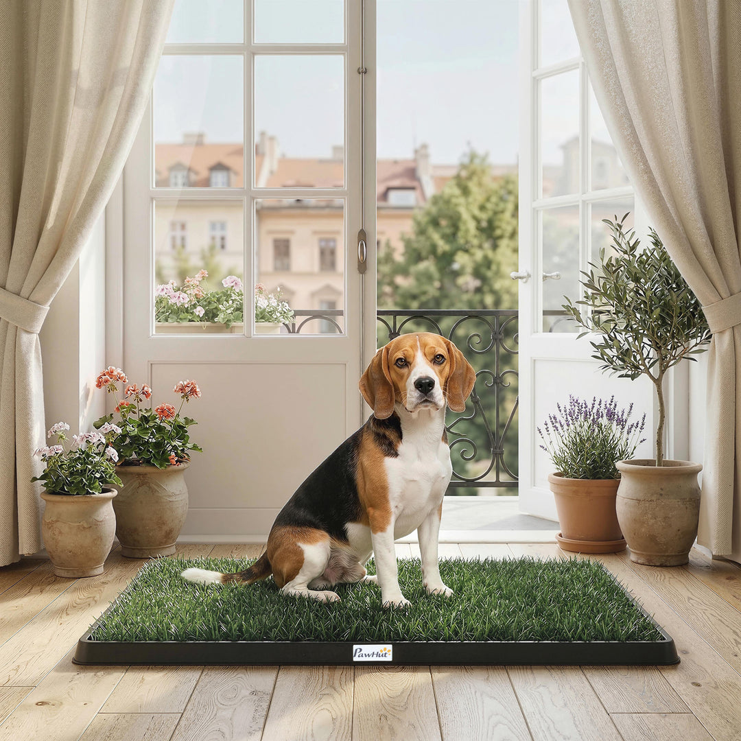 Dog Grass Pee Pad with Tray, Dog Toilet Tray with 2 Artificial Grass - view 2