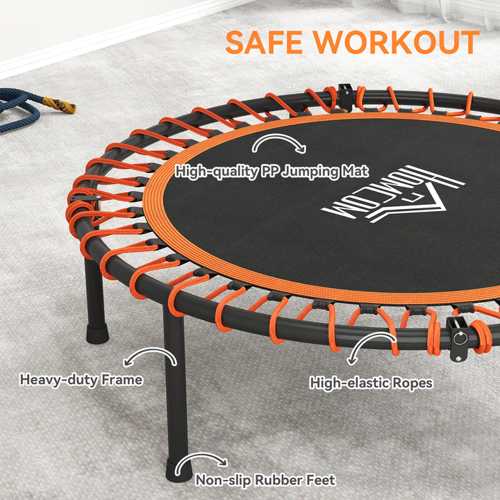 Mini Round Steel Frame Trampoline w/ Adjustable Handle, Orange