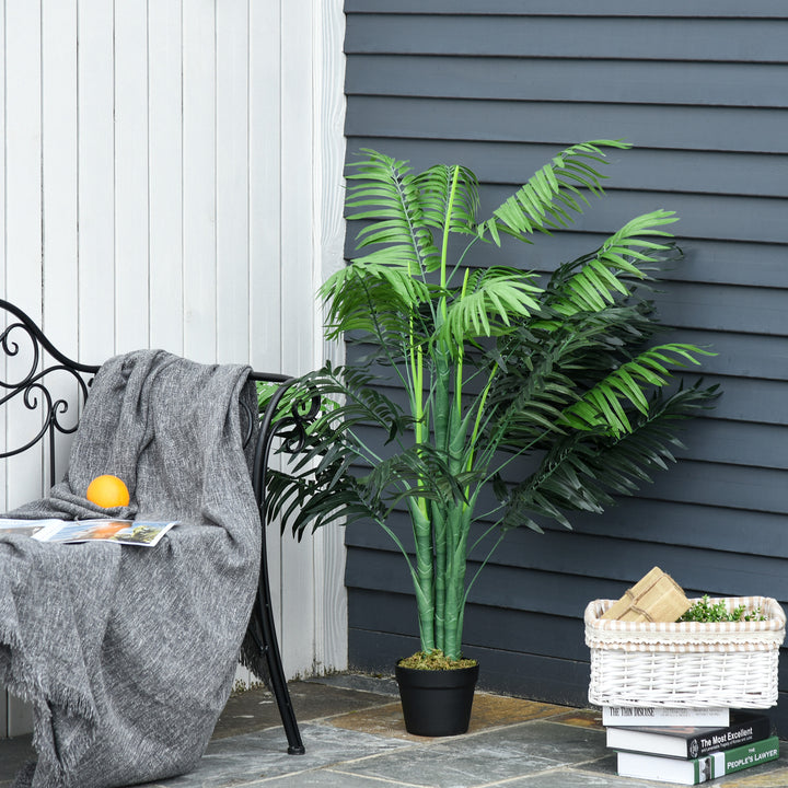 2 Pack Artificial Plant Palm Tree in Pot, Fake Plants for Home Indoor Outdoor Decor, 125cm, Green
