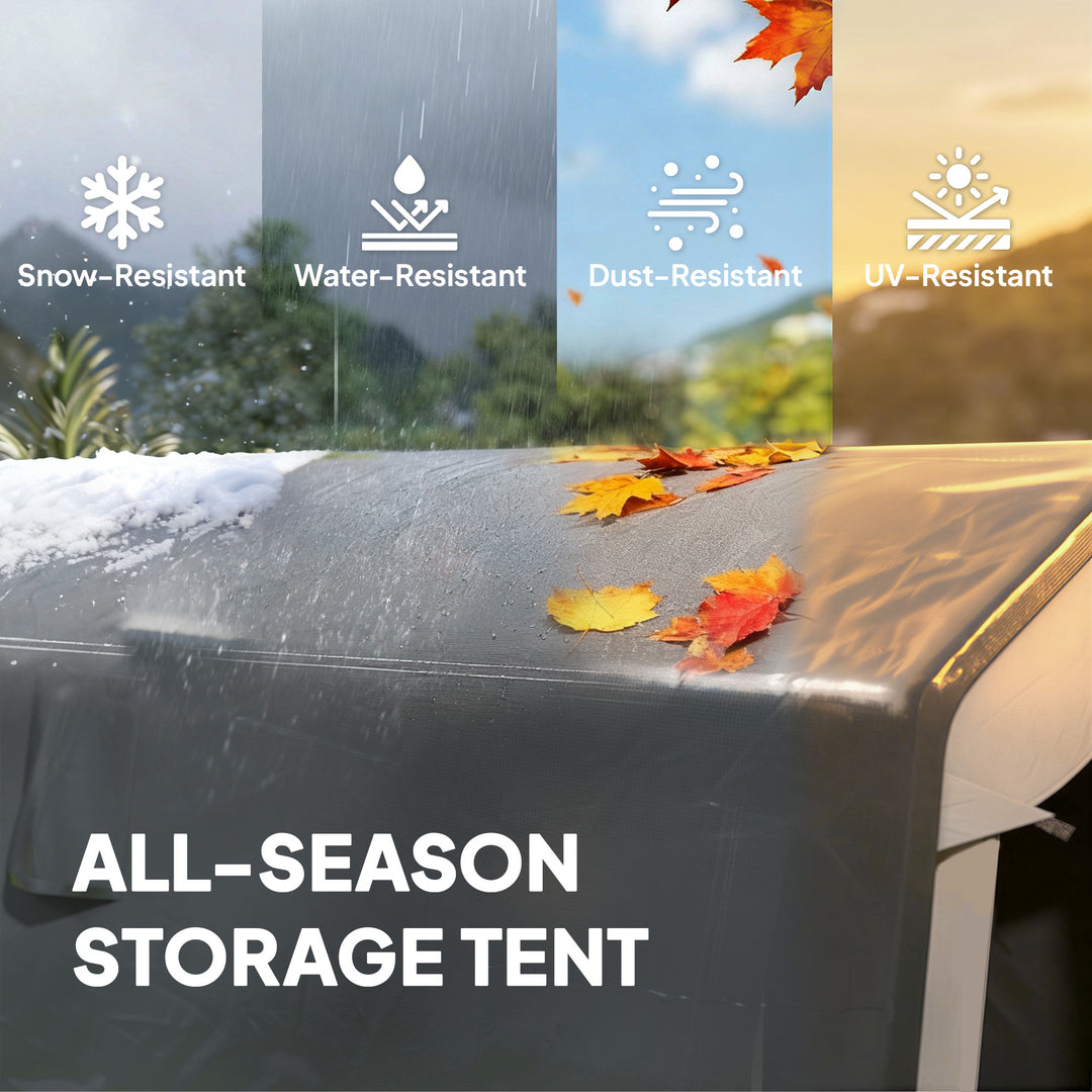 1.8 x 2.4m Garden Storage Shed Tent, Waterproof Portable Shed Shelter 