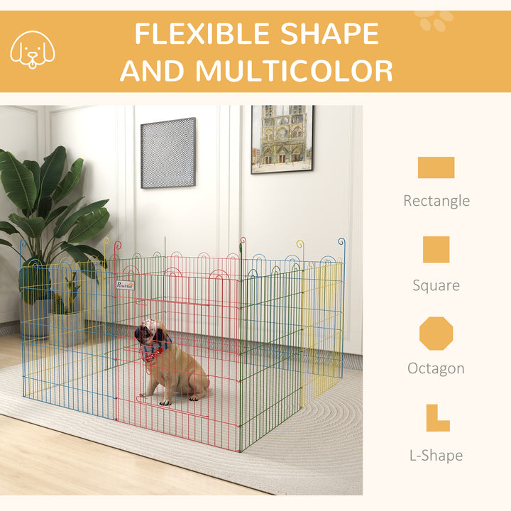 Pet Playpen Crate, with Eight Panels, Door, for Indoors and Outdoors, 60H x Φ156cm