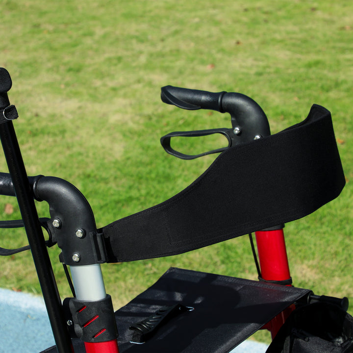 Lightweight Walking Frame, Folding Rollator Walker with Seat and Backr