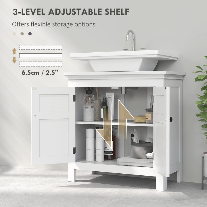 15 x 20cm 'U' Cut Out Bathroom Storage Cabinet - White