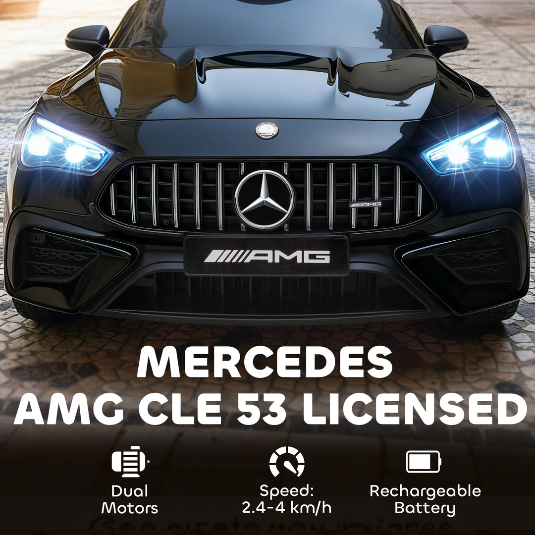 MCL Licensed Mercedes AMG Kids Electric Car, 12V Ride On Car with Dual Motors, Remote Control for 3-6 Years, Black