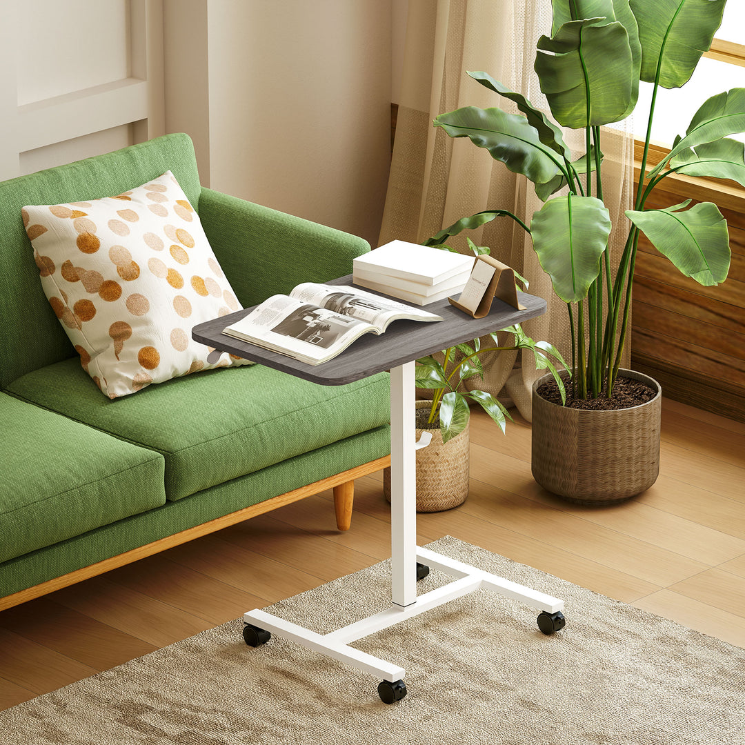 75-115cm Manual Adjustable Sit-To-Stand Desk - White/Grey