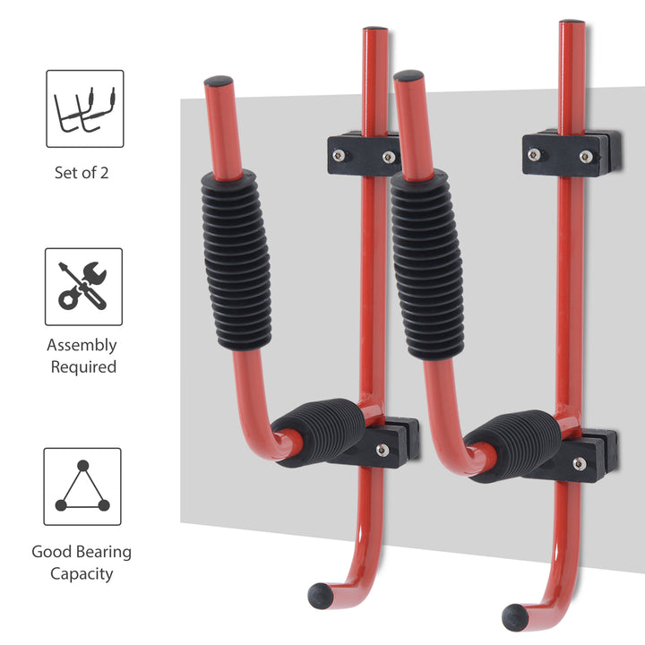 HOMCOM Canoe/Kayak Aluminum Wall Mount Hangers-Red | Aosom UK