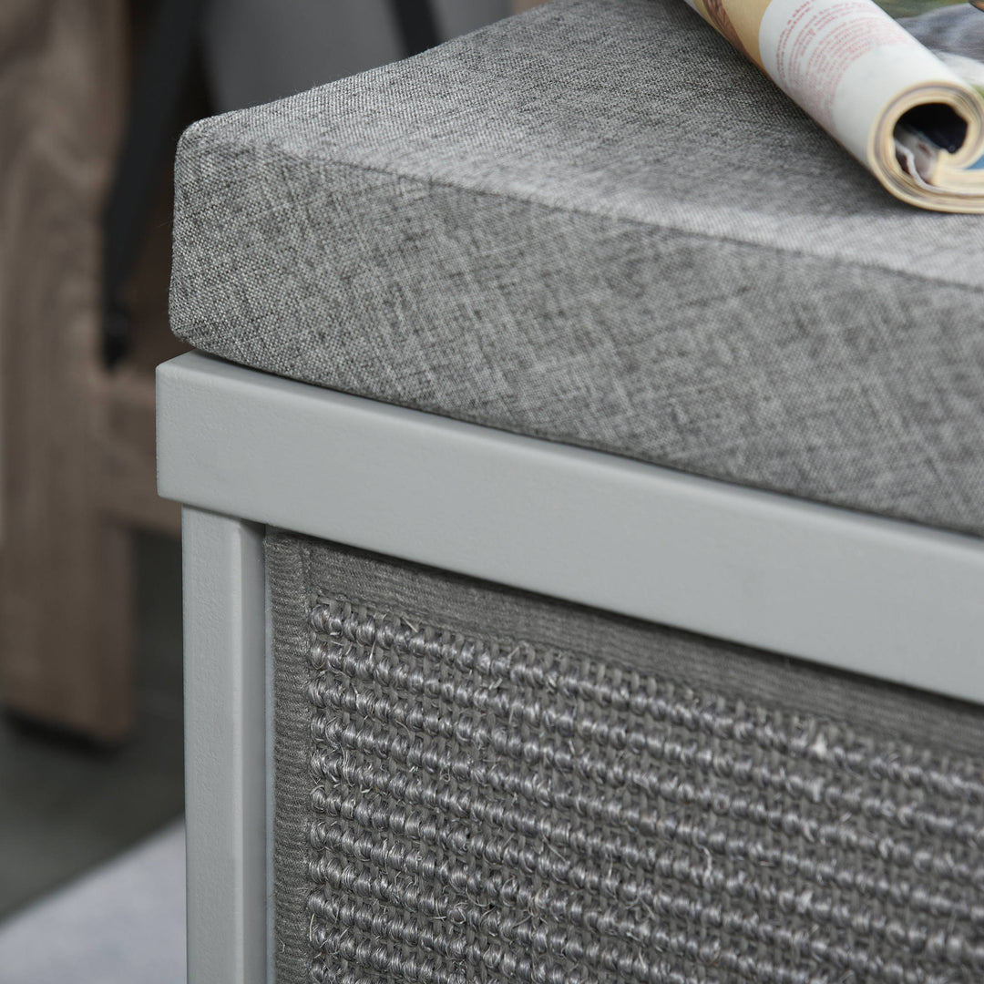 MCL Cat House Bed Kitten Cave Cube Indoor for Small Pet with Removable Sisal Scratching Pads Soft Cushions, 41x30x36 cm, Grey