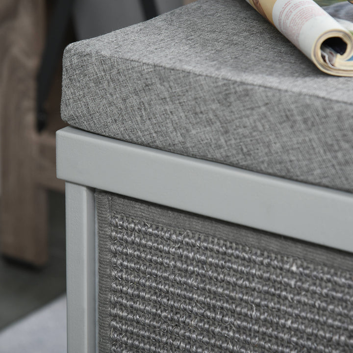 MCL Cat House Bed Kitten Cave Cube Indoor for Small Pet with Removable Sisal Scratching Pads Soft Cushions, 41x30x36 cm, Grey