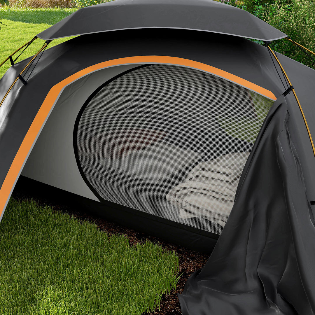 Outsunny Dome Camping Tent with Aluminium Frame, Removable Rainfly, 2000mm Waterproof, for 1