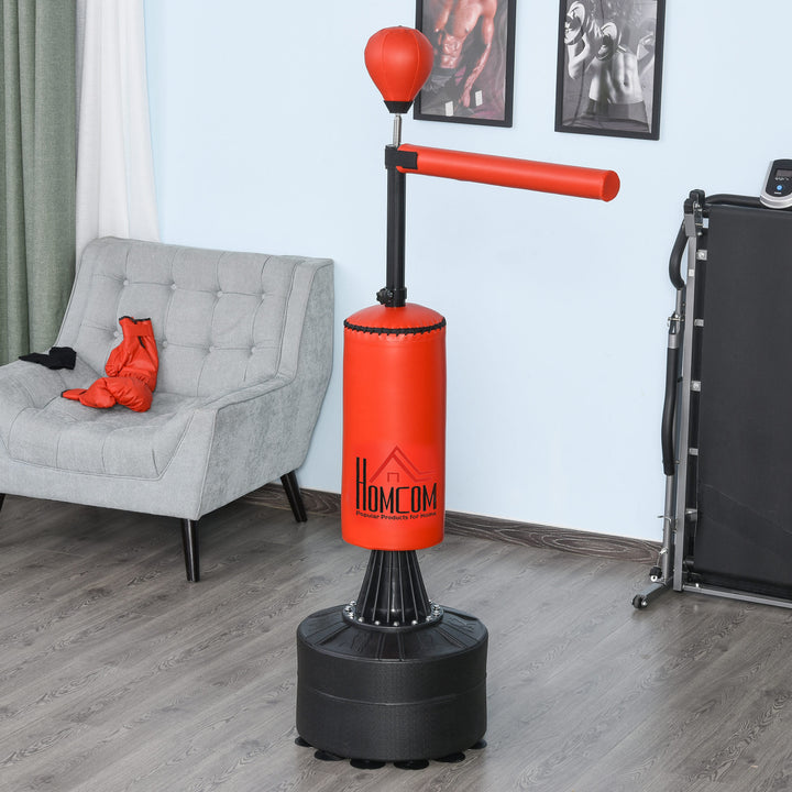 HOMCOM Freestanding Boxing Punch Bag Stand with Rotating Flexible Arm, Speed Ball, Waterable Base by HOMCOM | Aosom UK