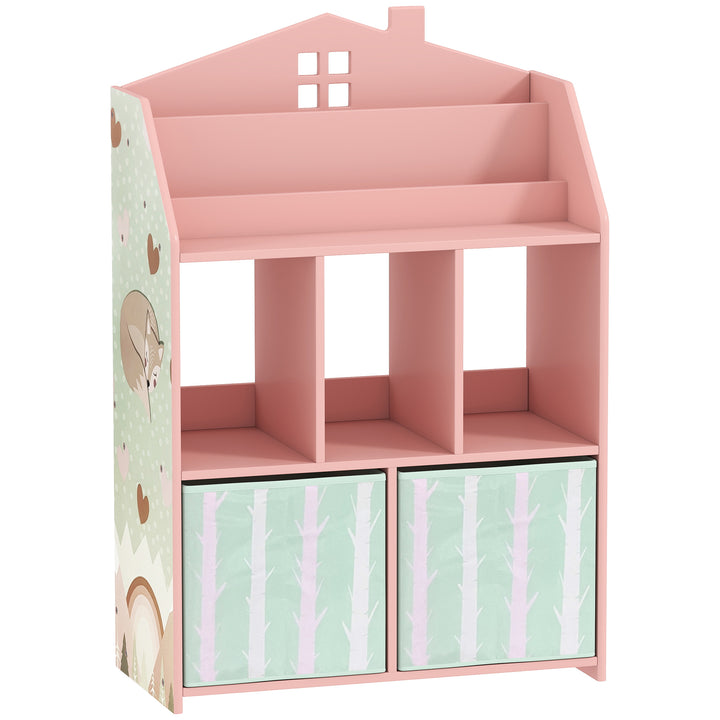 Kids Bookshelf with Storage, Toy Storage Unit with Book Display, Shelv