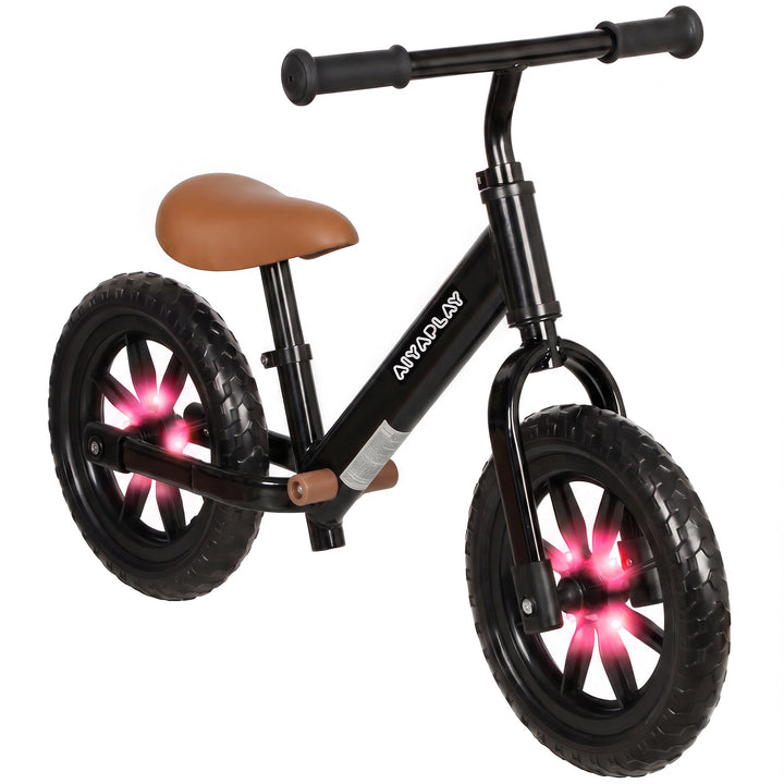 11.2" Balance Bike for 2-5 Years, Toddler Bike with Lighting Wheels - Black